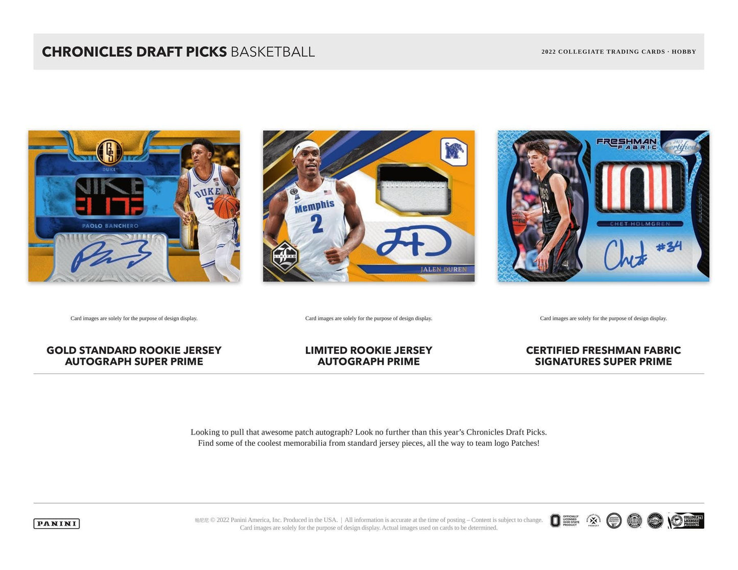 2022-23 Panini Chronicles Draft Picks Collegiate Basketball Hobby Box