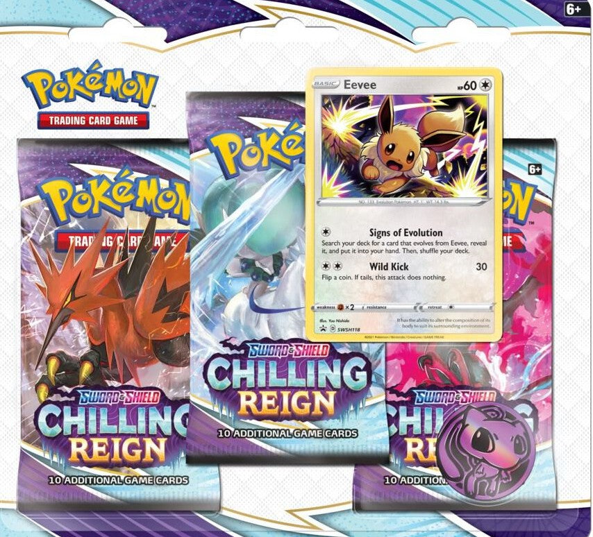 Pokemon Sword & Shield Chilling Reign Sleeved Booster 3 Pack Blister (Snorlax)