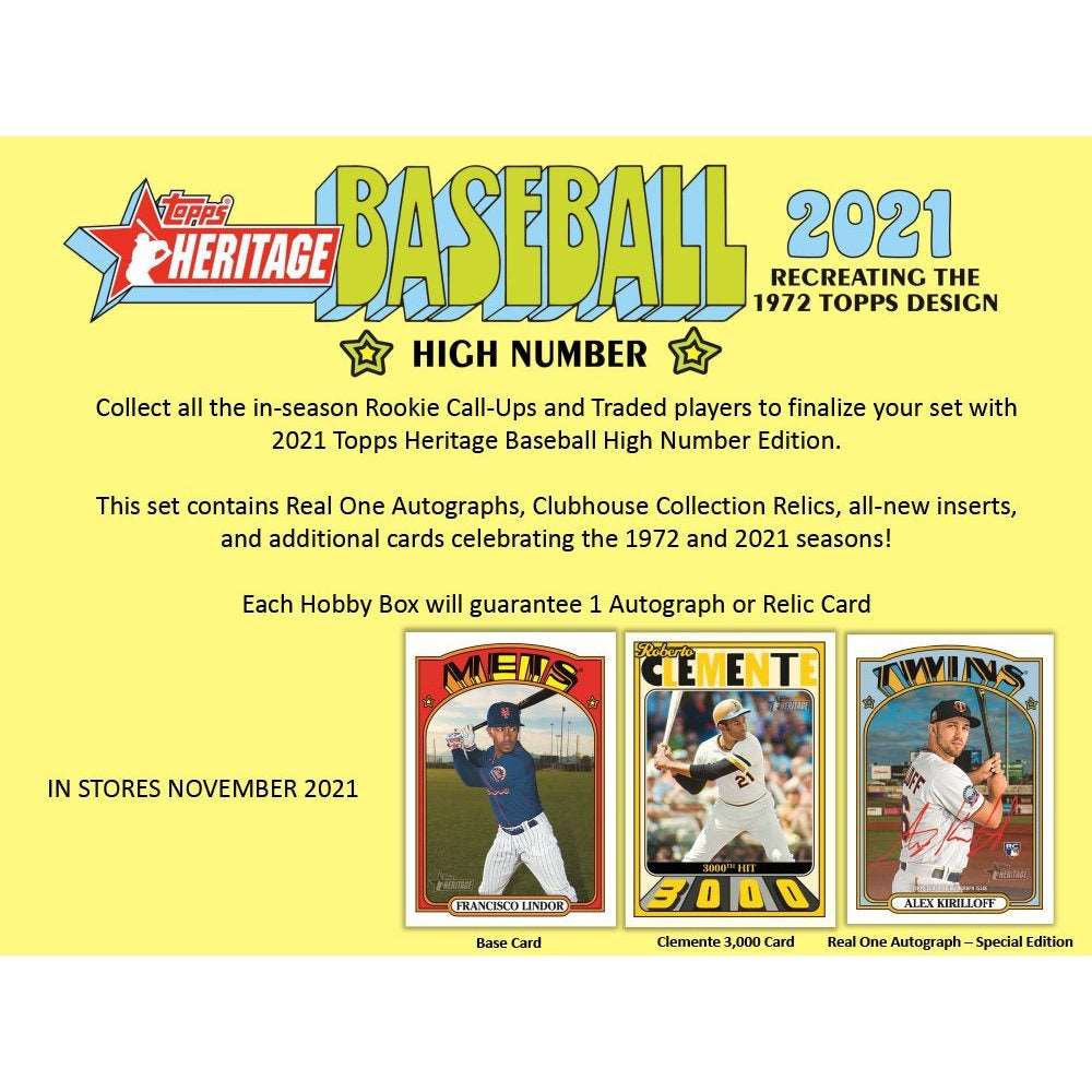 2021 Topps Heritage High Number MLB Baseball Hobby Box
