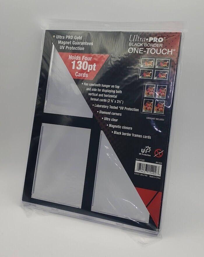 Ultra Pro One-Touch 130pt Magnetic Closure 4-Card Black Border
