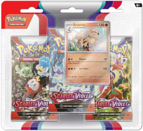 Pokemon Scarlet and Violet 3 Pack Blister (Arcanine/ Dondozo)
