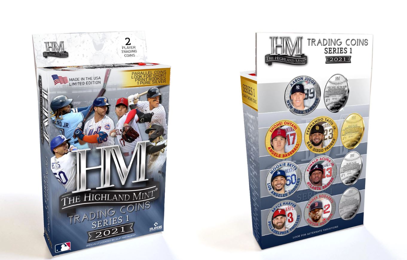 2021 Baseball Highland Mint Series 1 Trading Coins Hanger Box