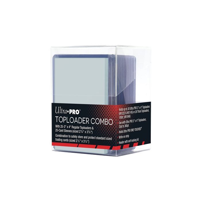 Ultra Pro 3"X 4" Regular Toploader Combo (With 25 Card Sleeves & Storage Box)
