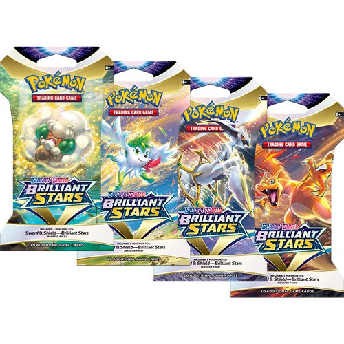 Pokemon Sword & Shield Brilliant Stars Sleeved Booster Pack (Set of 4 Packs)