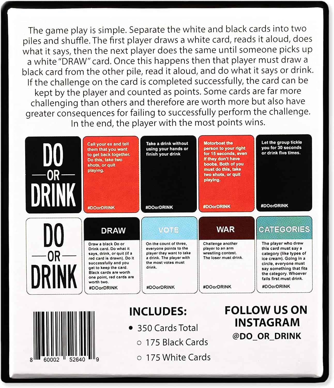 Do Or Drink Win Or Blackout Party Game For Adults