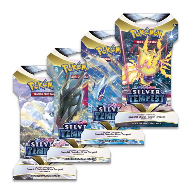 Pokemon Sword & Shield Silver Tempest Sleeved Booster Pack (Set of 4 Packs)