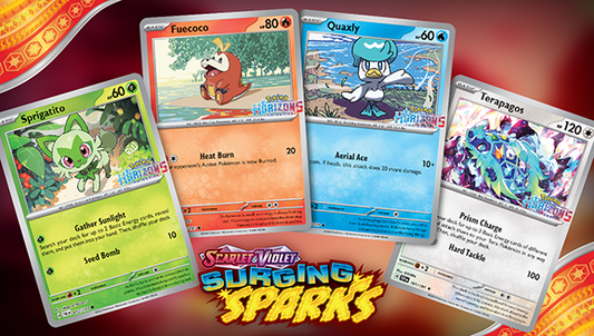 Celebrate Pokémon Horizons: The Series and Pokémon TCG: Scarlet & Violet—Surging Sparks