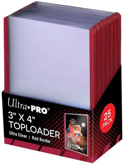 Ultra Pro Standard 3" x 4" Colored Border Toploaders- RED