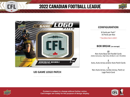 2022 Upper Deck CFL Football Hobby Box