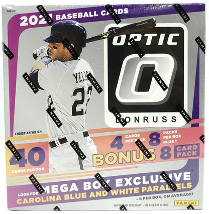 2021 Panini Donruss Optic Baseball 40-Card Mega Box (Carolina Blue and White Parallels!)