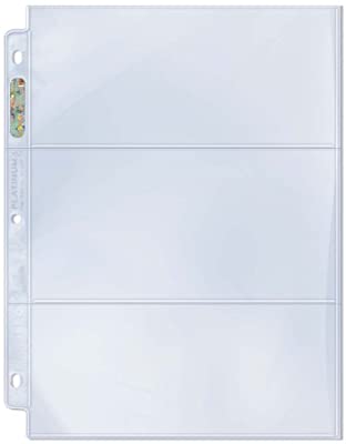 Ultra Pro 3-Pocket Platinum Page with 7-7/8" X 3-5/8" Pockets