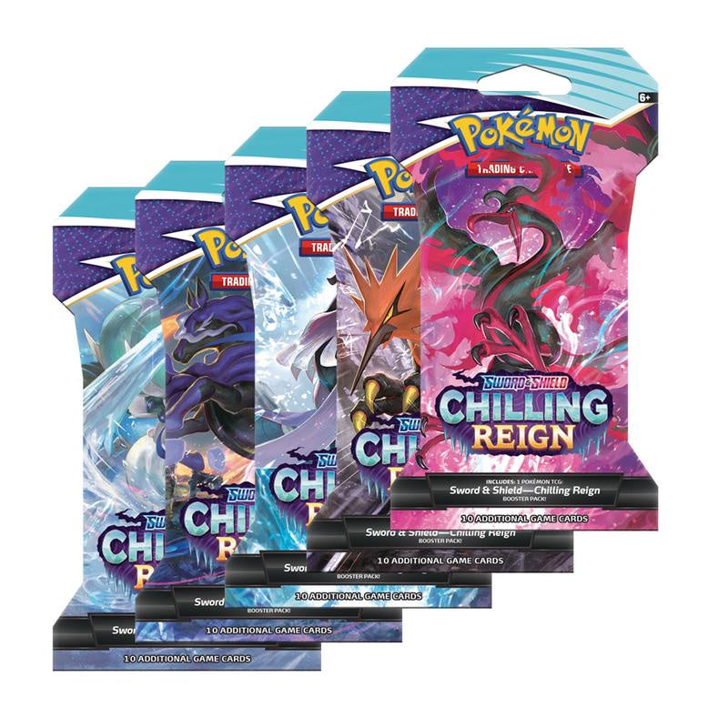 Pokemon Sword & Shield Chilling Reign Sleeved Booster Pack (Lot of 4 Packs)