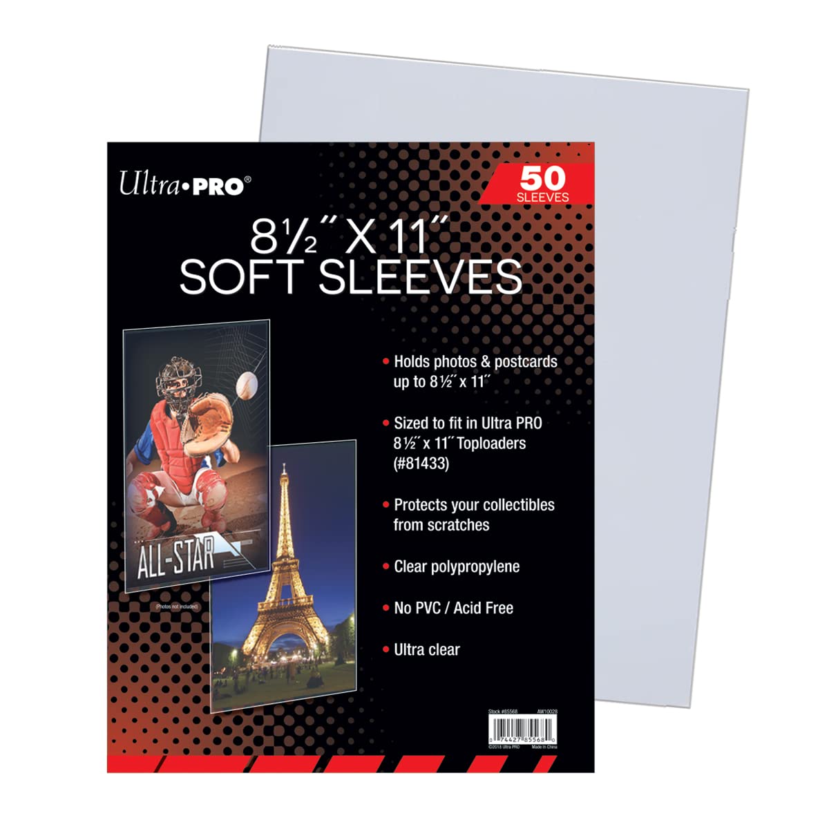 Ultra Pro 8 1/2 " X 11" Soft Sleeves (50ct) Pack