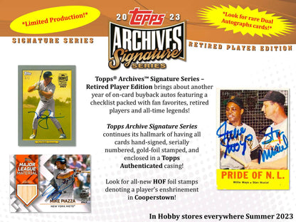 2023 Topps Archives Signature Series Retired Baseball Hobby Box