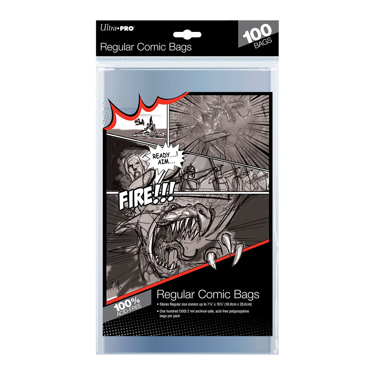 Ultra Pro Regular Size Comic Bags 100ct Pack