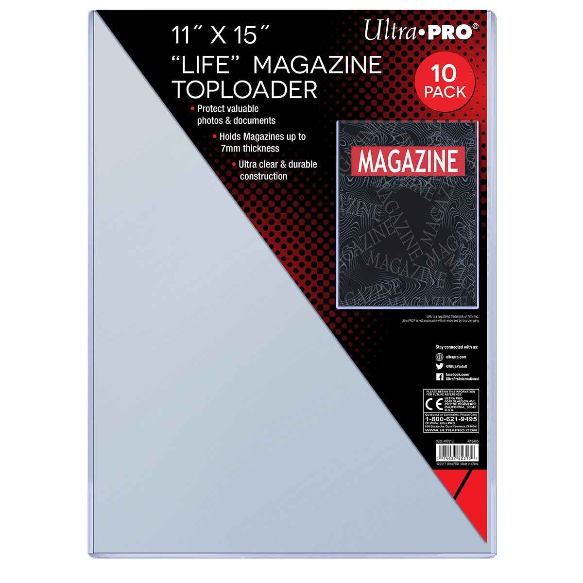 Ultra Pro 11" X 15" LIFE Magazine 7mm Toploaders (10ct Pack)