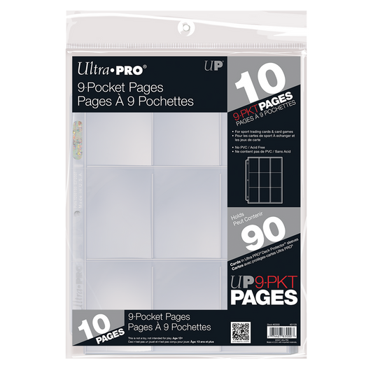 Ultra Pro 9-Pocket Platinum Page for Standard Size Cards (10ct Pack)