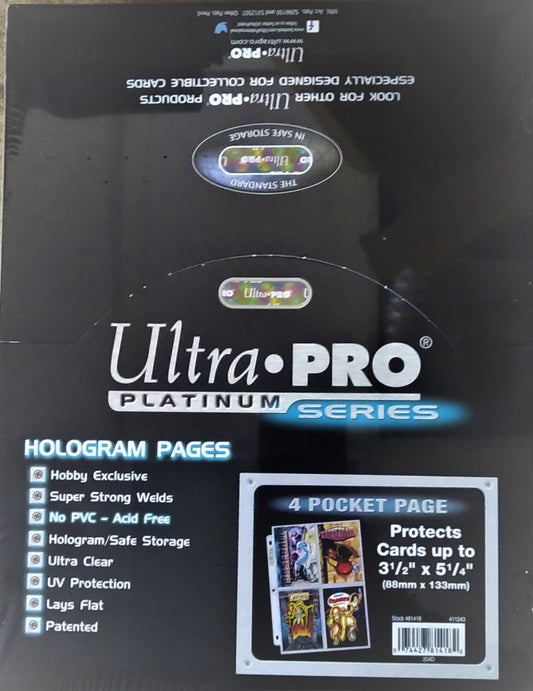 Ultra Pro 4-Pocket Platinum Page with 3-1/2" X 5 1/4" Pockets