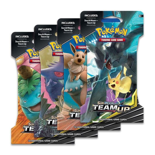 Pokemon Sun & Moon Team Up Sleeved Booster Pack Set of 4 Art Work