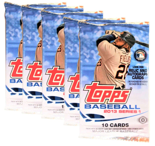 2013 Topps Series 1 Baseball MLB Hobby Packs (Lot of 5)