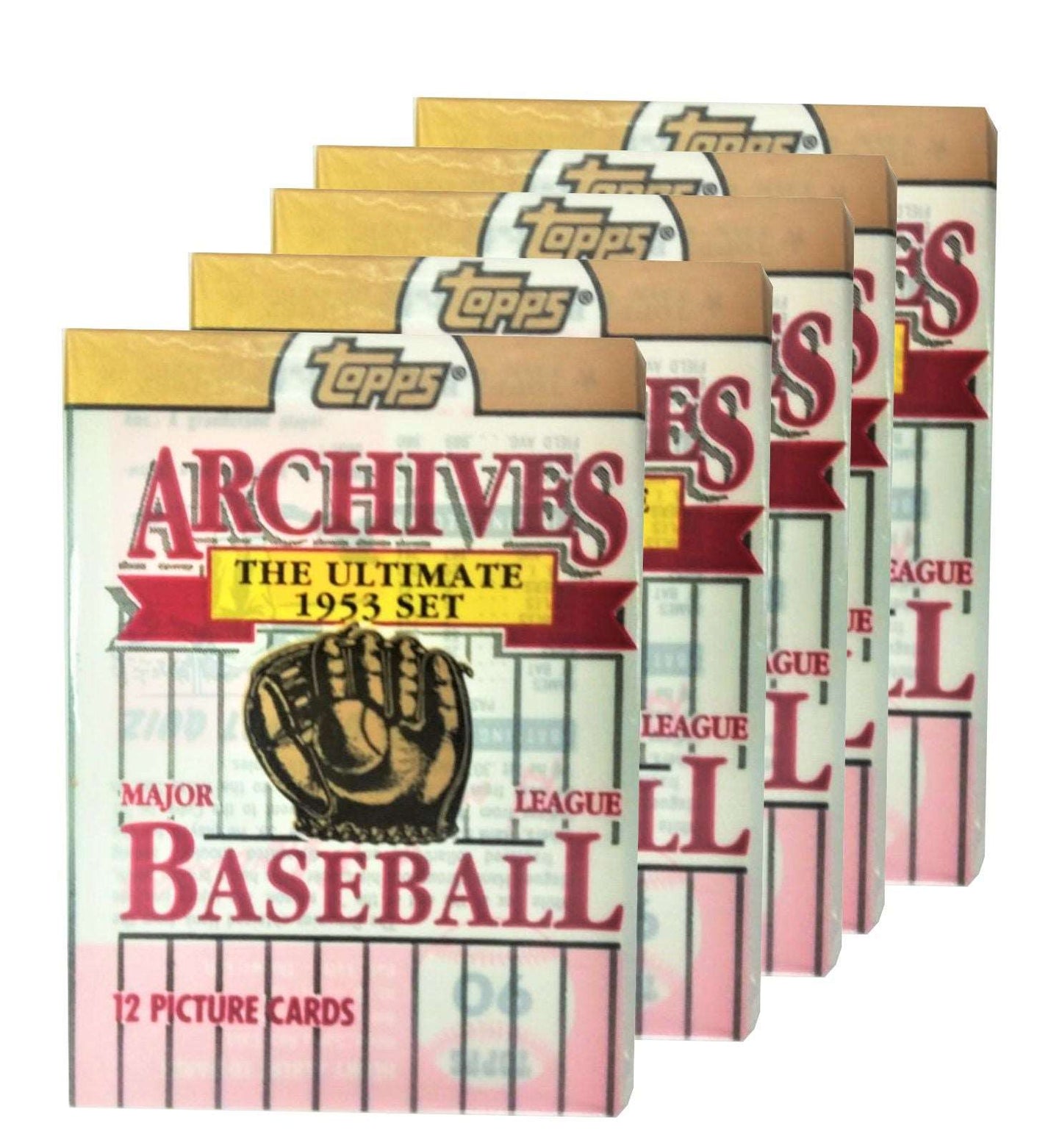 1991 Topps Archives (1953) Baseball Cards Pack- Lot of 5