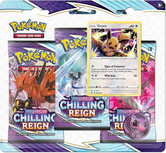 Pokemon Sword & Shield Chilling Reign Sleeved Booster 3 Pack Blister (Evee)