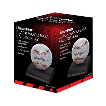 Ultra Pro Baseball Display with Black Wood Base