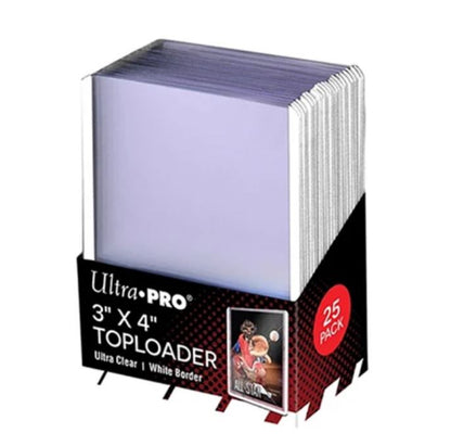 Ultra Pro Standard 3" x 4" Colored Border Toploaders- WHITE