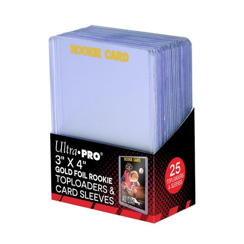 Ultra Pro 3" X 4" Gold Foil Rookie 35PT Toploader & Standard Size (25ct) Sleeves