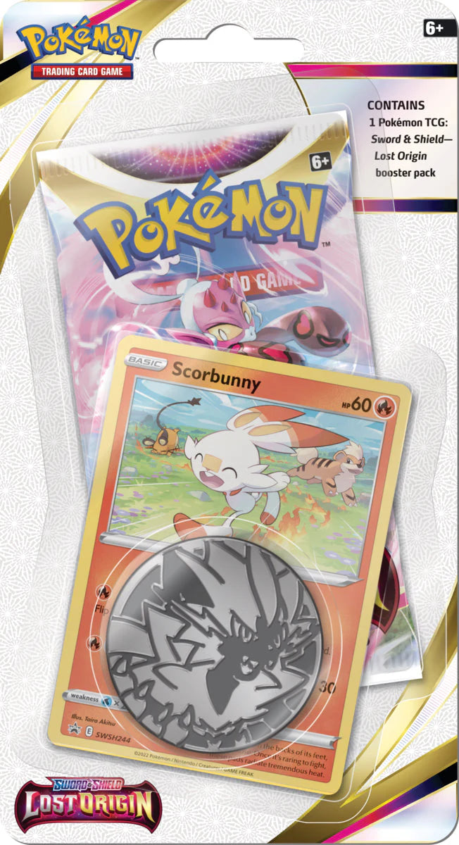 Pokemon Sword & Shield Lost Origins Checklane Blister Pack Scorbunny