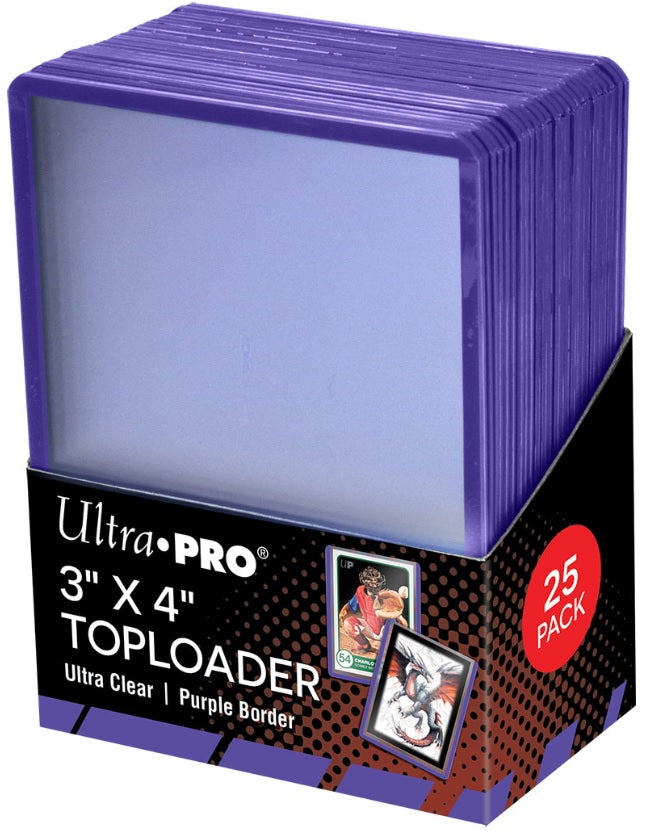 Ultra Pro Standard 3" x 4" Colored Border Toploaders- PURPLE