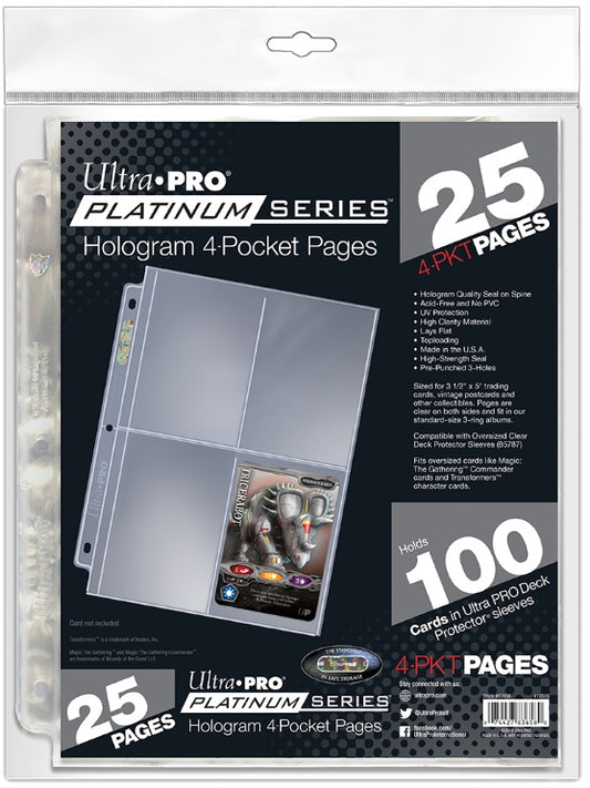 Ultra Pro 4 Pockets Pro Platinum Series Pack (25ct)