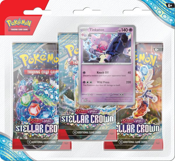 Pokemon Scarlet And Violet Stellar Crown 3 Pack Blister Pack