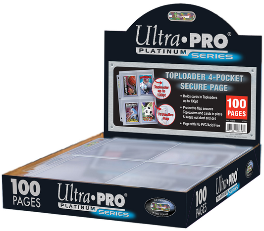 Ultra Pro 4-Pocket Secure Platinum Pages for Toploader (100ct)