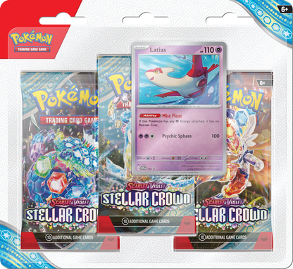 Pokemon Scarlet And Violet Stellar Crown 3 Pack Blister Pack