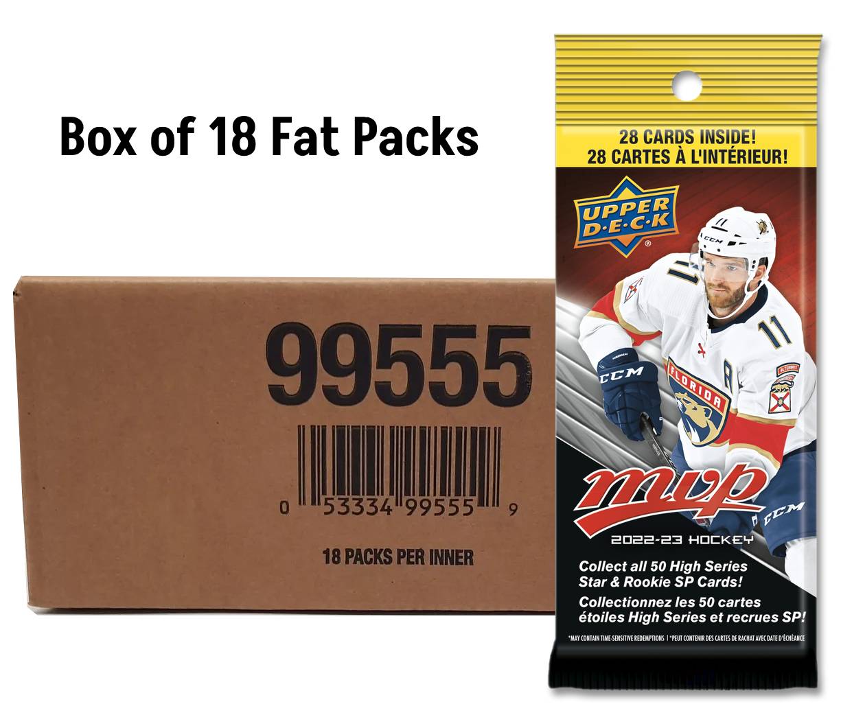 2022-23 Upper Deck MVP Hockey Fat Pack Box (Box of 18 Packs)