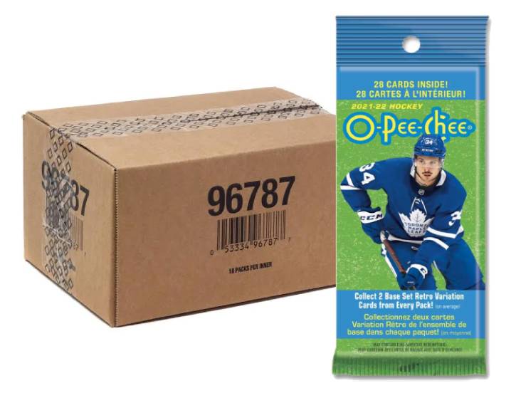 2021-22 Upper Deck O-Pee-Chee Hockey Fat Pack Case (Box of 18 Packs)