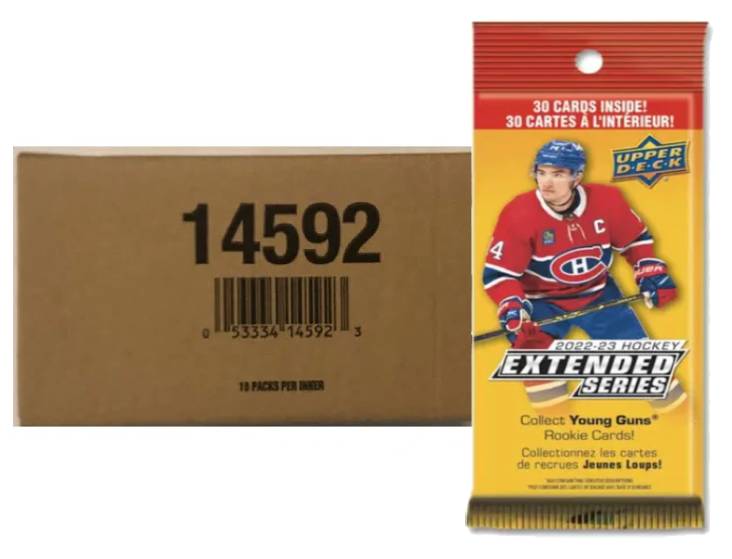 2022-23 Upper Deck Extended Series Hockey Fat Pack Case (Box of 18 Packs)