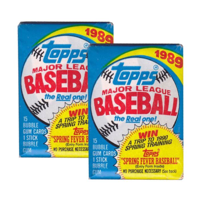 1989 Topps MLB Baseball Wax Pack (Lot of 4 Packs)