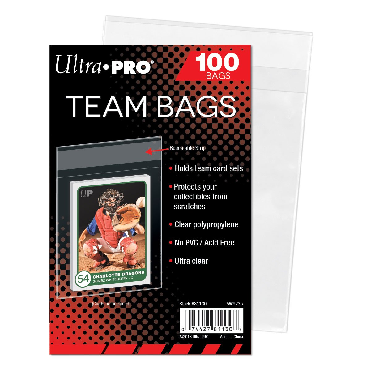 Ultra Pro Team Bags Sleeves (100ct) Pack