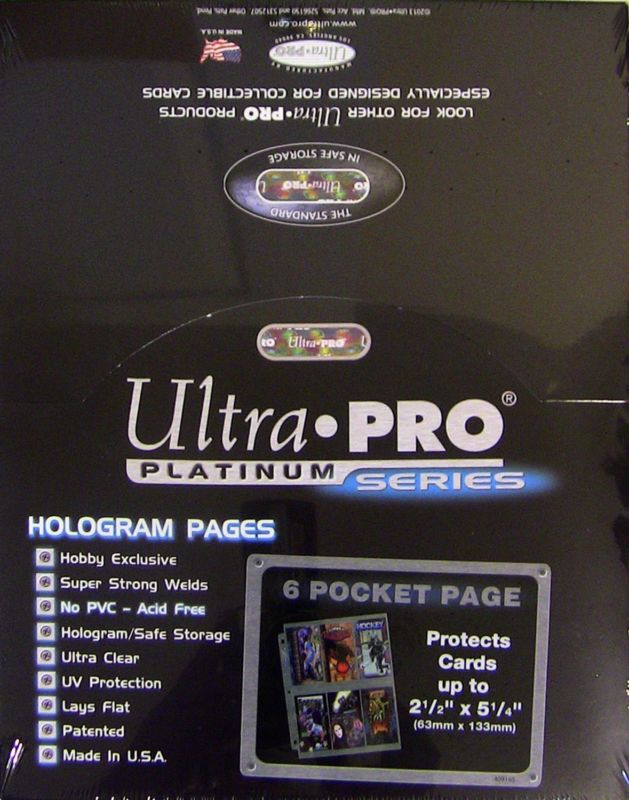 Ultra Pro 6-POCKET Platinum Page with 2-1/2" X 5-1/4" Pockets