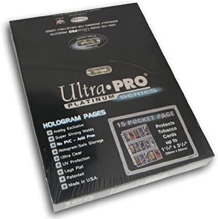 Ultra Pro 15-Pocket Platinum Pages (Tobacco Sized Cards)