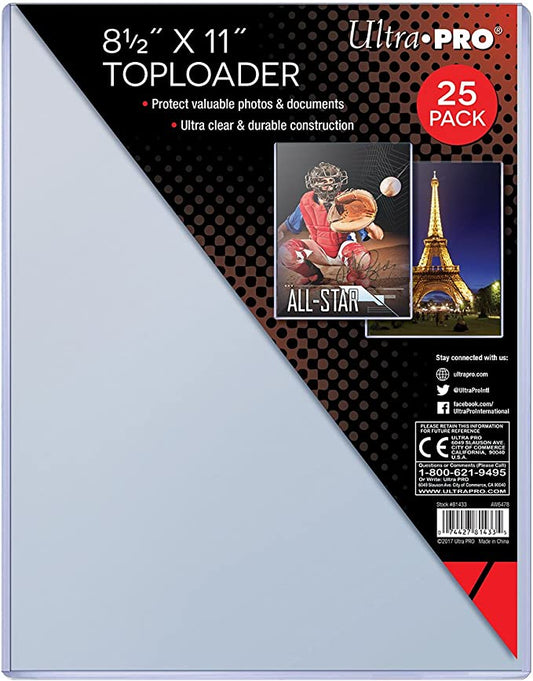 Ultra Pro  8 1/2" x 11" Toploader (25ct Pack)