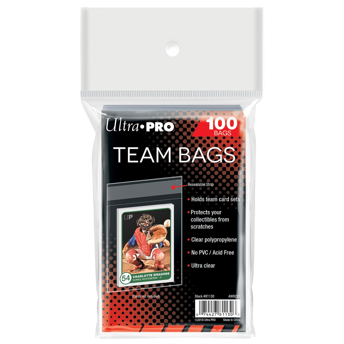 Ultra Pro Team Bags Sleeves (100ct) Pack