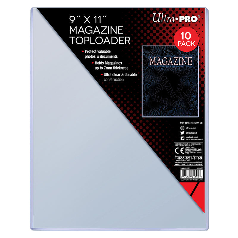 Ultra Pro 9" X 11" Thick Magazine Toploader (10ct Pack)