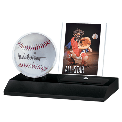 Ultra Pro Baseball & Card Display with Black Wood Base