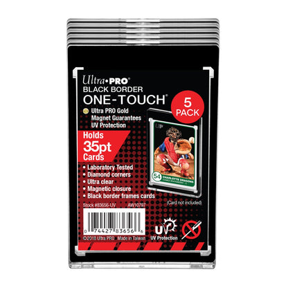 Ultra Pro One Touch 35PT Card Black Border Magnetic Holder (Pack of 5)