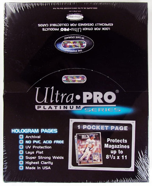 Ultra Pro 1-Pocket Platinum Page with 8-1/2" X 11" Pocket