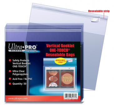 Ultra Pro Vertical Booklet One-Touch Resealable Bags (50ct) Pack