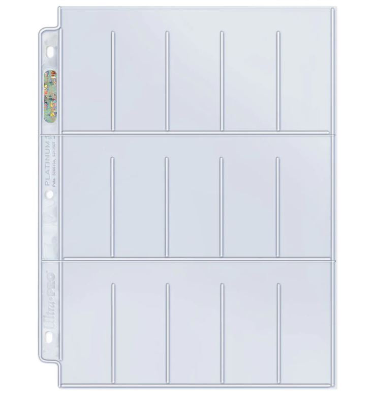 Ultra Pro 9-Pocket Platinum Page pour cartes de taille standard